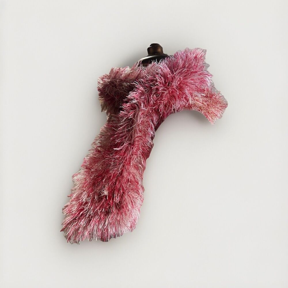 Boutique Scarf One Size Fuzzy Crochet Dopamine Maximalist Glam Soft Scarf